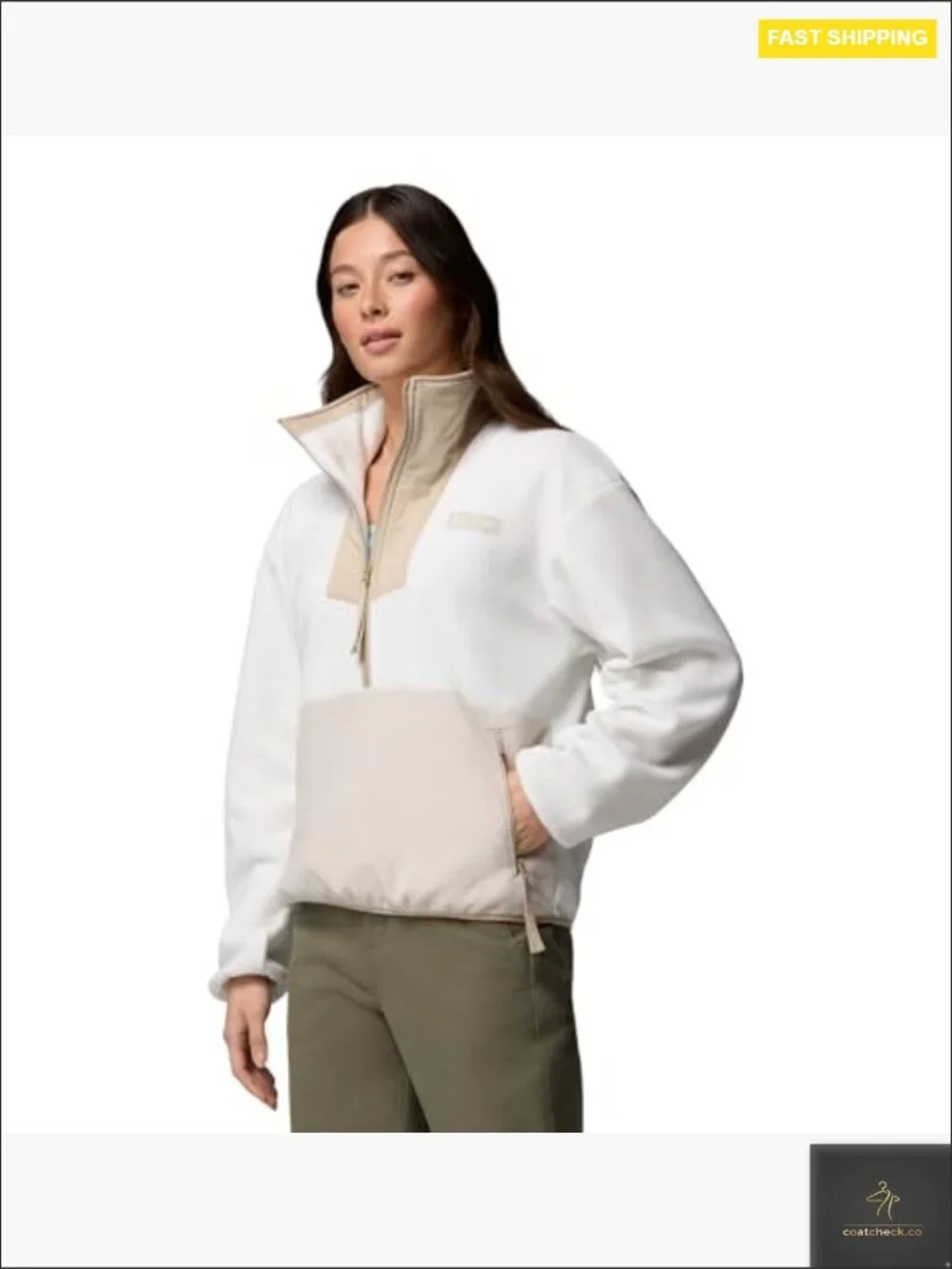 Half Zip Fleece Jacket Pullover Soft Cozy Recycled Polyester Regular Fit